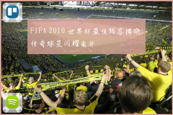 FIFA 2010 世界杯最佳阵容揭晓:传奇球星闪耀南非
